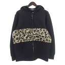 ディーゼル/DIESEL F GIRK HOOD ZIP レオパード ジップアップ パーカー ブラック レオパード サイズ メンズXSランクC 51D25【中古...