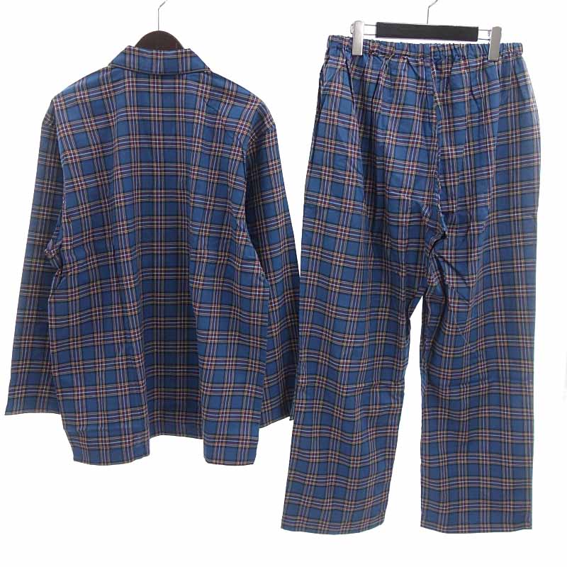 ニューヨーカーホーム/NEWYORKER HOME チェック パジャマ シャツ イージーパンツ セットアップ カラー/ブルー系 サイズ メンズLLランクN/B 02H25【中古】