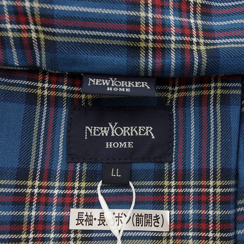 ニューヨーカーホーム/NEWYORKER HOME チェック パジャマ シャツ イージーパンツ セットアップ カラー/ブルー系 サイズ メンズLLランクN/B 02H25【中古】