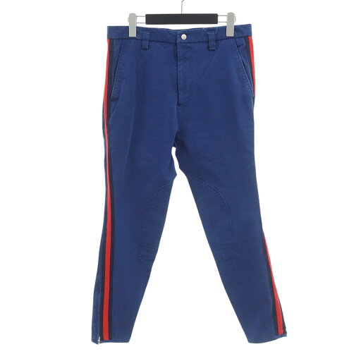 グッチ/GUCCI 19SS 裾ジップ サイドライン ストレッチ テーパードパンツ ブルー サイズ メンズ48ランクA 01H25【中古】 グッチ/GUCCI 19SS 裾ジップ サイドライン ストレッチ テーパードパンツ ブルー サイズ メンズ48ランクA 01H25【中古】