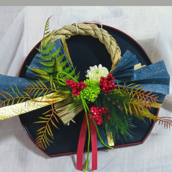 新春 正月飾り 【葵 】お正月飾り・お年賀・お正月の花〔和風の花〕〔新年の花〕しめ縄飾り・しめ縄・壁飾り造花・アートフラワー・枯れない花