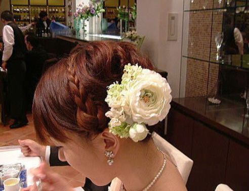 オールドローズの髪飾り二個セット髪飾り・ヘアドレス・ブライダル・結婚式の髪飾り