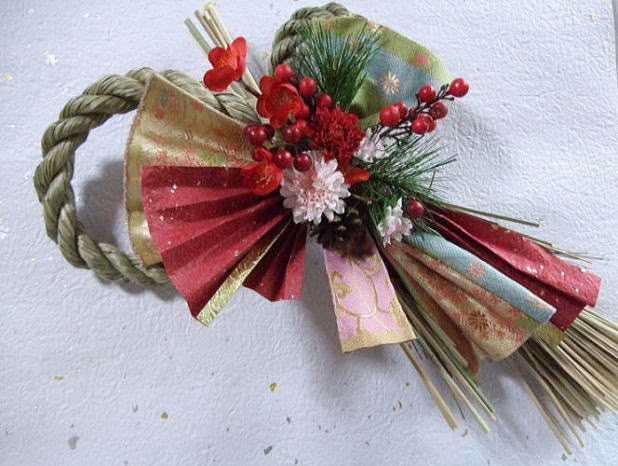 新春　しめ縄飾り　【　梅の舞　】〔ドライフラワー〕〔和花〕〔お正月飾り〕〔お年賀〕〔お正月の花〕..