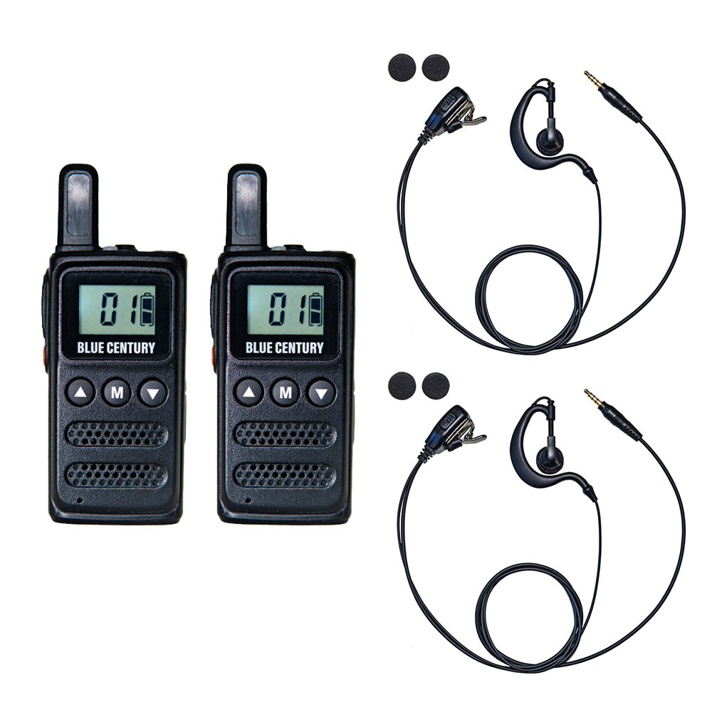耳掛けイヤホンセット 2台セット 特定小電力トランシーバー BLUE CENTURY BC-23ChantyPlus ブラック 超小型 最小級サイズ USB-C充電 インカム 無線機 ブルーセンチュリー 技適マーク有 免許不要 C008