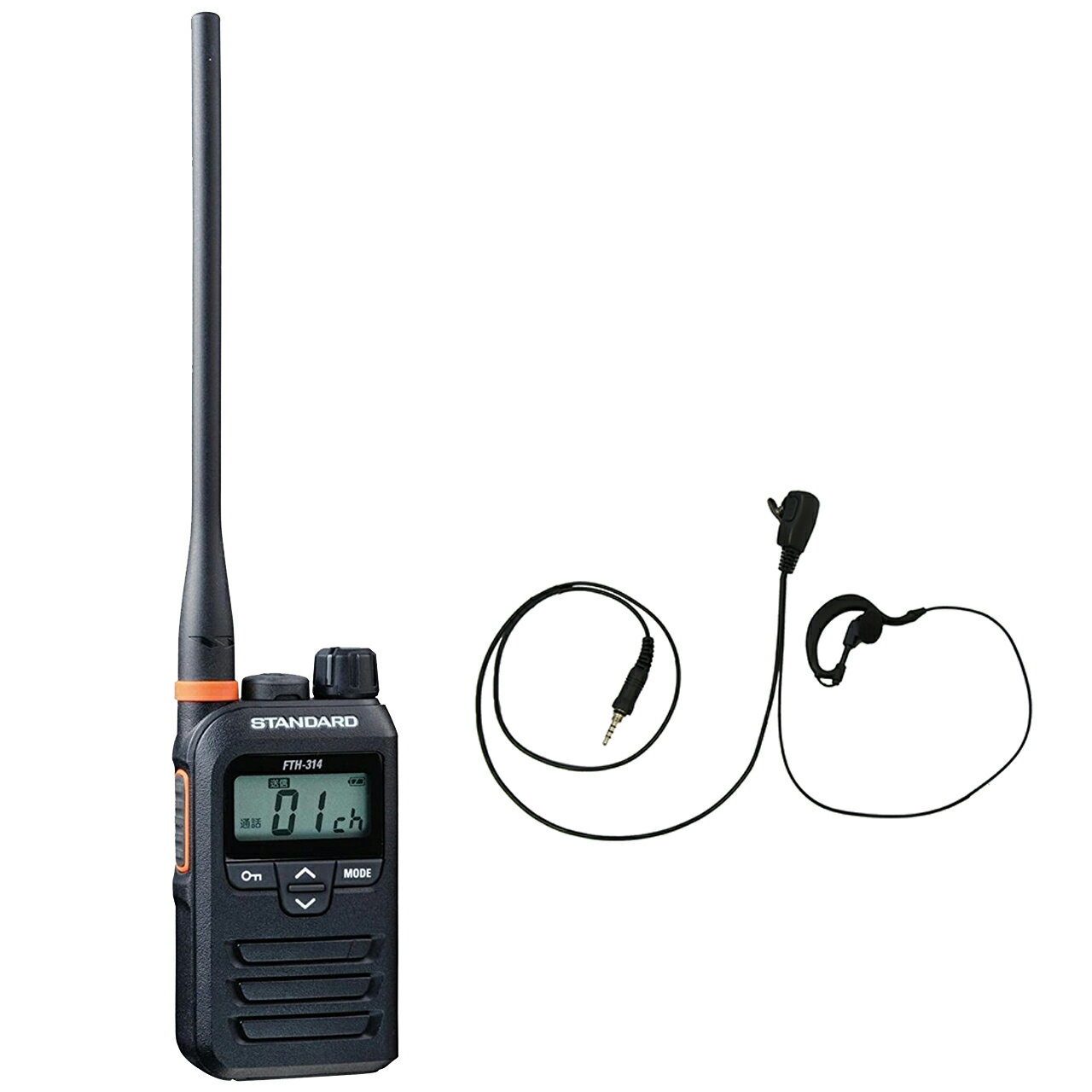 1台セット 耳掛けイヤホン付 STANDARD トランシーバー FTH-314L ロングアンテナ 特定小電力無線機 防水防塵IP67 長時間使用 業務用 インカム 工事現場向け