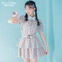 【SALE / 30%OFF】 チェックブラウス&フリルスカートセット セットアップ 2点セット 上下セット 半袖ブラウス スカート (アジャスター付き) 夏服 子供服 キッズ ジュニア ティーンズ 小学生 中学生 女の子 おしゃれ ガーリー 130cm 140cm 150cm 160cm 21151502