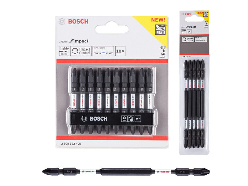 BOSCH　両頭ドライバービット　+2*150　5本入り 2608522407