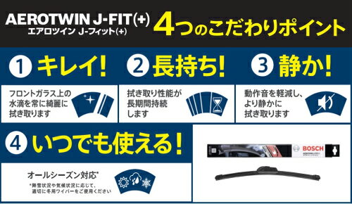 【BOSCH】ワイパー エアロツインJ-FIT フロント左右セット AJ45&AJ45 商品情報内容確認必須 適合車種 日産バネット トラック 型式SKF2LN、SKF2TN、SKP2TN、SK22LN、SK22TN、SK82LN、SK82TN 2