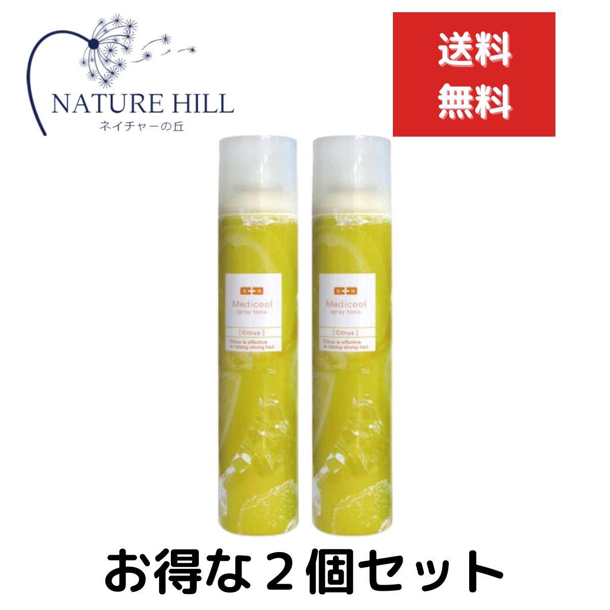 イリヤ 薬用メディクールスプレートニック シトラス　300g 2個セット　グレープフルーツのようなフレッシュなシトラス系の香り