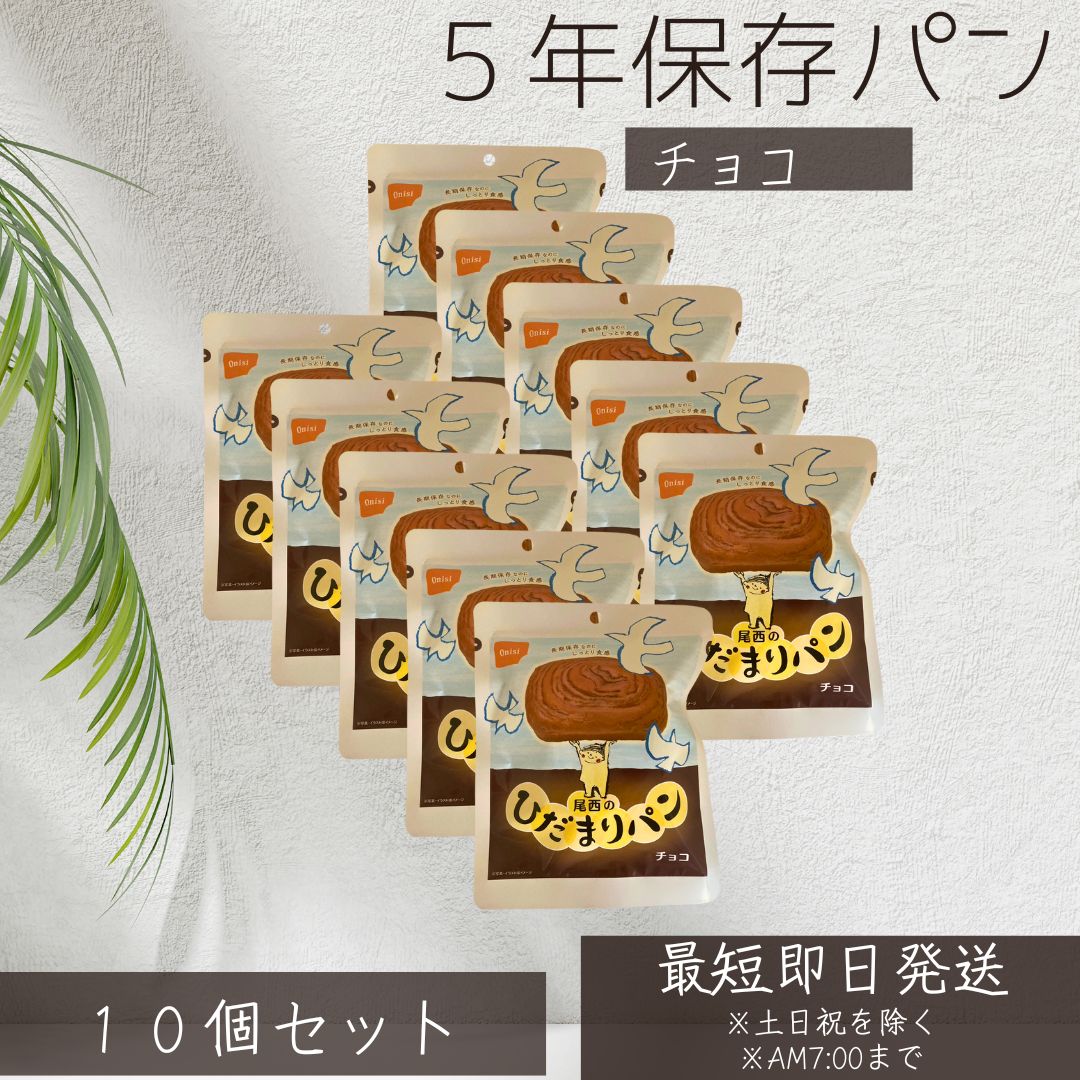 尾西食品 ひだまりパン おいしい 長期保存 パン ミルク風味 チョコ味 ×10個セット │ パウチ包装 長期保存 ベーカリー 非常食用備蓄 防災食 備蓄 キャンプ 登山 アウトドア 国産 5年間保存