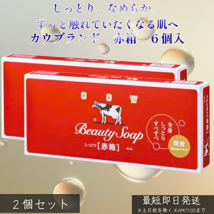 カウブランド 赤箱 レギュラーサイズ 6コ入 2箱セット 牛乳石鹸共進社 カウブランドアカバコ6コ 石けん 固形石鹸 バス 洗面 手洗い ボディソープ COW BRAND