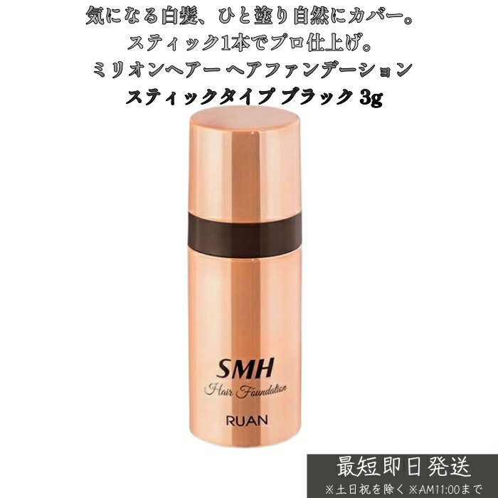 ルアン スーパーミリオンヘアー ヘアファンデーション 3g ブラック 白髪隠し SMH 正規品 ファンデーション 美容 スカルプケア用品 メンズ
