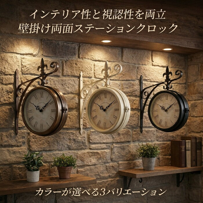 楽天市場】ステーションクロック ブロンズの通販