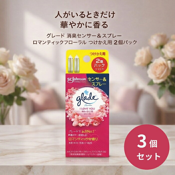 ジョンソン グレード 消臭センサー＆スプレー ロマンティックフローラル つけかえ用 2個パック ×3個セット │ 自動スプレー 詰替え 芳香剤