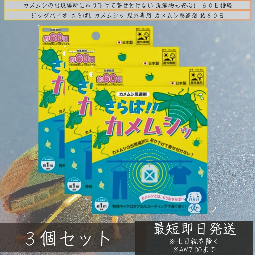 ビッグバイオ屋外専用 カメムシ忌避剤 約60日 ×3個セット │ 寄せ付けない カメムシ対策 カメムシ除去剤 吊り下げる 長く効く 長持ち 効き目 虫よけ ベランダ 玄関 窓 物干し竿 軒下 退治 【ギフト対応】 【ソーシャルギフト対応】 プレゼント