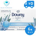 Downy light ダウニーシート オーシャンミスト メガシート 80枚 6個セット 柔軟剤シート 柔軟シート 2倍サイズ ダウニーライト 乾燥機用シート 正規輸入品 Downy 柔軟剤