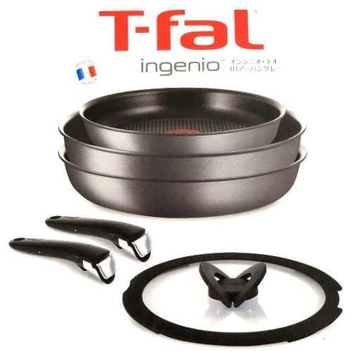 【送料無料!!】ティファール『T-fal ingenio 』インジニオ・ネオ IHアーバングレー 6点セット 取っ手のとれる IH対応 フライパン L68790