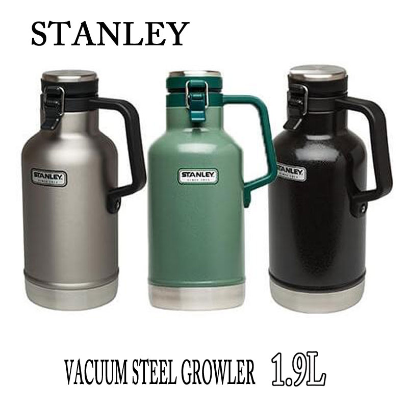 STANLEY 『スタンレー グロウラー1.9』 真空ボトル 1.9L 2QT VACUUM STEEL GROWLER バキュームボトル 3色 水筒 保温 保冷 魔法瓶 1.89　キャンプ　バーベーキュー　　お父さん　プレゼント　父の日 GROWLER バキューム