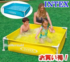 INTEX インテックス ビニールプール 家庭用『ミニ　フレームプール』　子供用プール ファミリープール 122cm×122cm ×30cm レジャー用品 プール 家庭用 空気入れ不要　簡単設置 ミニフレームプール 簡単設営 こども用 野外 屋外 フレームプール