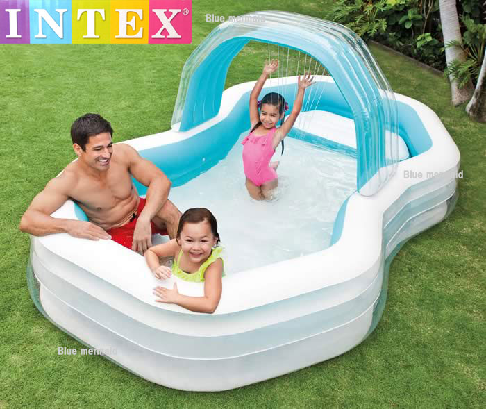 INTEX インテックス ビニールプール シャワー 付き　家庭用『カバナプール』 子供用プール ファミリープール 3.1m×1.88m×1.3m レジャー用品 プール 家庭用 簡単設営 こども用 野外 屋外　ラウンジプール