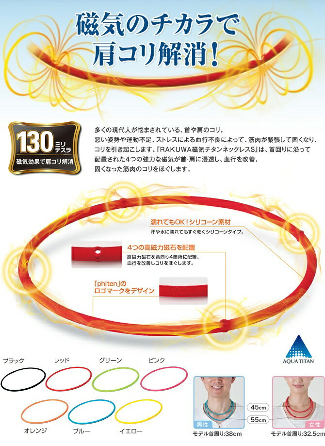 ファイテン(PHITEN)RAKUWA磁気チタンネックレスS