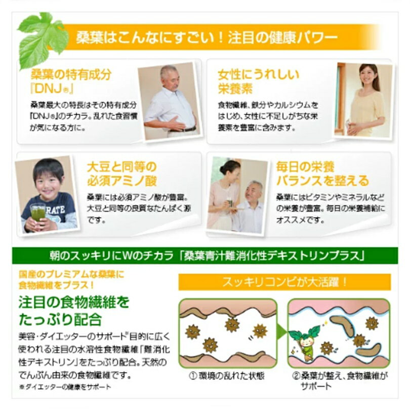ファイテン(PHITEN)桑葉青汁難消化性デキストリンプラス230g