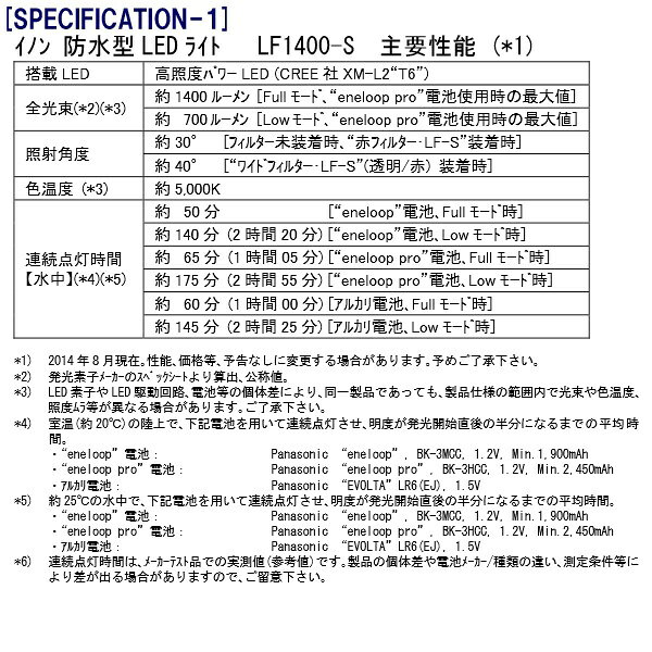 BLUE NOTE 楽天市場店の【送料無料！】INON(イノン) LF1400-S 水中LEDライト　防水ダイビングライト｜アングル3