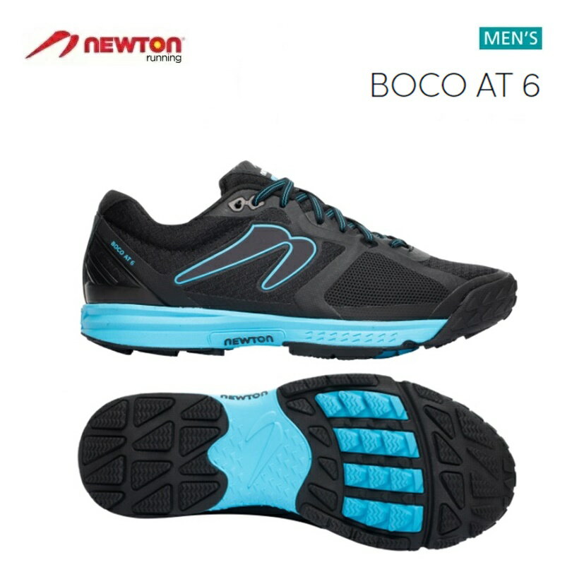 【送料無料！】 NEWTON(ニュートン) メンズ ランニングシューズ BOCO AT6(ボコAT6) BLACK/AQUA(ブラック×アクア) M005121 ※返品 交換不可商品となります。