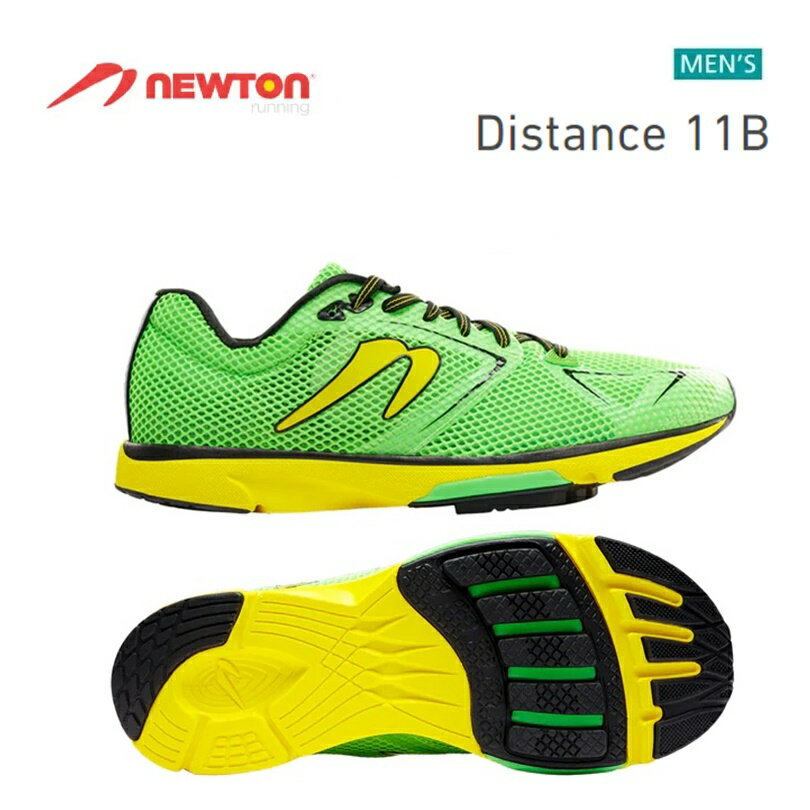 【送料無料！】 NEWTON(ニュートン) メンズ ランニングシューズ DISTANCE 11B(ディスタンス11B) Green/Yellow(グリーン×イエロー) [M000522B] ※返品・交換不可商品となります。