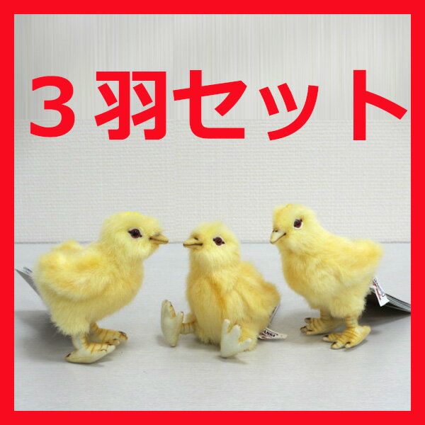 ※ラスト1点※［ハンサ］【3羽セット】ヒヨコ［Art.5378］Chick-ひよこ-メンドリさん溺愛！かわいいかわいいヒヨコの三兄弟です[HANSA リアル 動物園 アニマル インテリア]