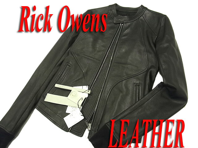 【未使用】○タグ付き○リックオウエンス ゴートレザーライダースジャケット Rick Owens リックオーウェンス ブラック 黒色 山羊革のサムネイル