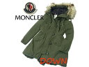 【中古】◇14年モデル◇モンクレール アリウス 毛皮ファー ダウンコート カーキ レディース 最高峰 ...