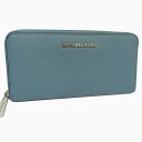 【中古】◇MICHAEL KORS AV-1511 ラウンドファスナー レザー長財布 ブルー マイケルコース レディース