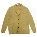 【中古】◇BURBERRY BLACKLABEL リネン(麻)100% ニットカーディガン ショールカラー 騎兵刺繍 ロゴ刻印ボタン バーバリー ブラックレーベ...