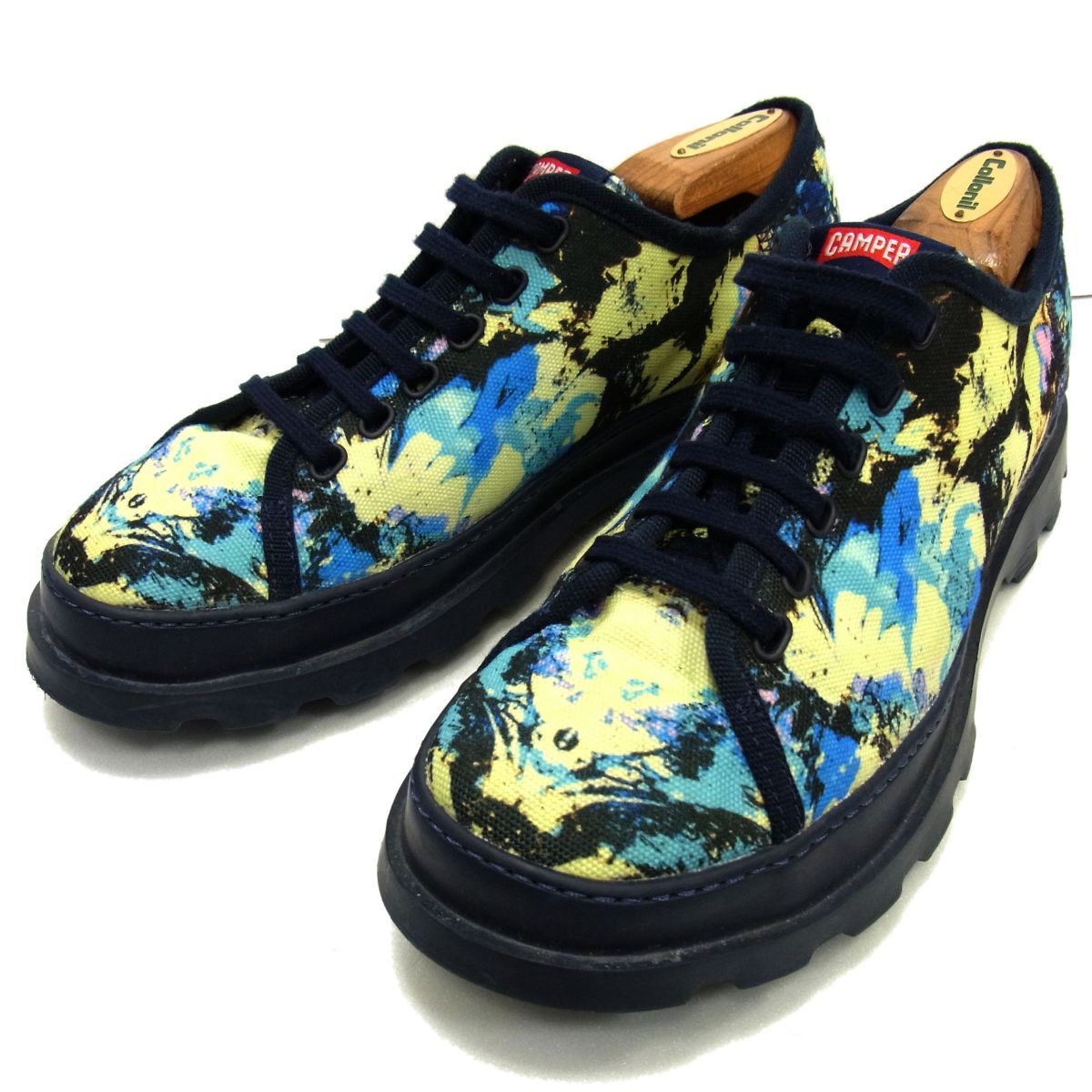 【中古】☆CAMPER カンペール BRUTUS キャンバススニーカー ローカットスニーカー 総柄 メンズ 靴
