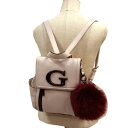 【中古】美品◆GUESS ゲス バックパック リュック KAROLA BACKPACK ファーチャーム付き レディース