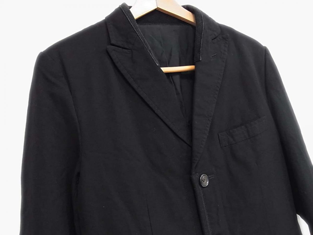 【中古】◇COMME des GARCONS HOMME 2015aw チェスター コート 後染め ブラック ミリタリーテイスト コムデギャルソンオム 　