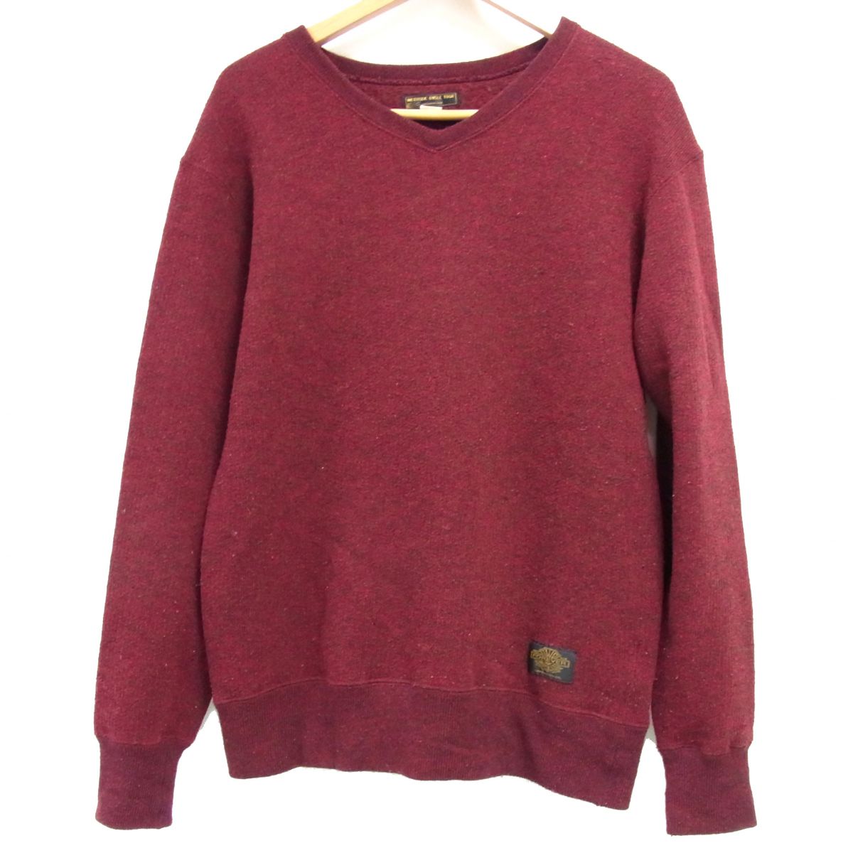 【中古】☆WESTRIDE ウエストライド Vネック ニット セーター ボルドー メンズ 日本製