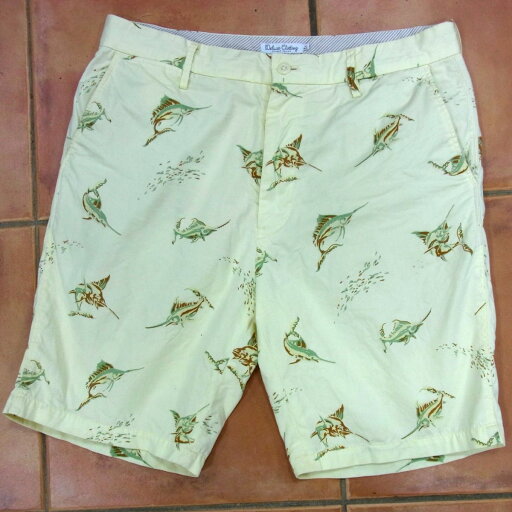 ■DELUXE CLOTHING ショートパンツ ハーフパンツ カジキ総柄 夏物 メンズ デラックス ■DELUXE CLOTHING ショートパンツ ハーフパンツ カジキ総柄 夏物 メンズ デラックス