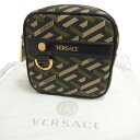 【中古】美品◆VERSACE ヴェルサーチ ラグレカシグネチャー ミニ ポーチ イタリア製 レディース ヴェルサーチェ