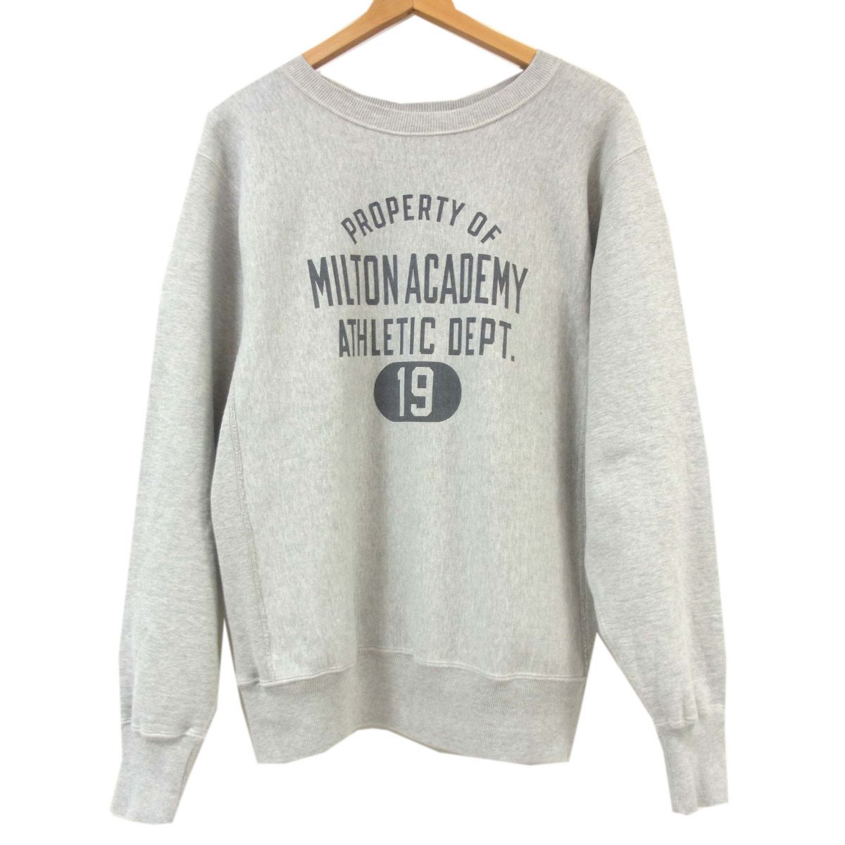 【中古】23AW◆WAREHOUSE ウエアハウス リバースウィーブ スウェット 霜降り 染み込みプリント へービーウェイト トレーナー 日本製 メンズ