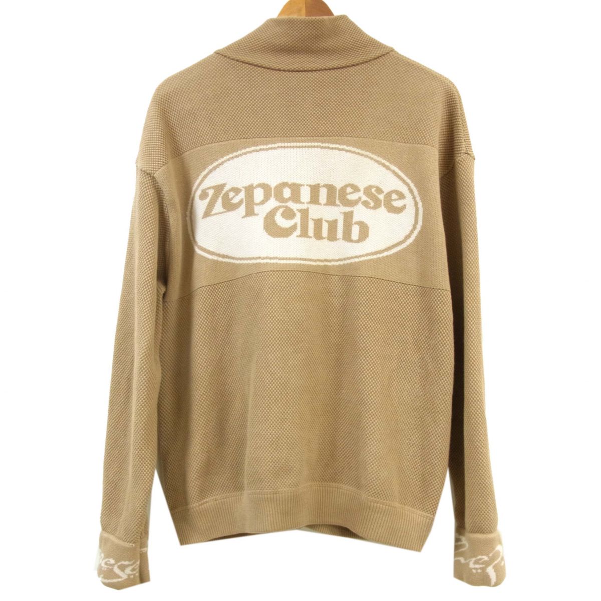 【中古】18AW◆Zepanese Club×crepuscule×BEAMS T ジップジャケット ニットジャケット 鹿の子素材 トリプルコラボ 日本製 メンズ