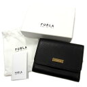 【中古】極美品 ●FURLA フルラ レザー 財布 ウォレット 三つ折り レディース 小銭入れ ミニ コンパクト バビロン ブラック
