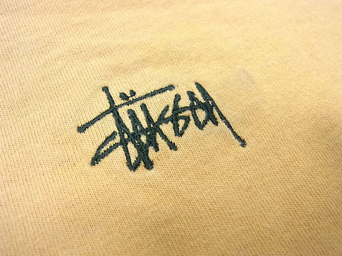 【中古】90s☆STUSSY ステューシー USA製 長袖Tシャツ クルーネック ロングTシャツ メンズ 秋物 長袖カットソー