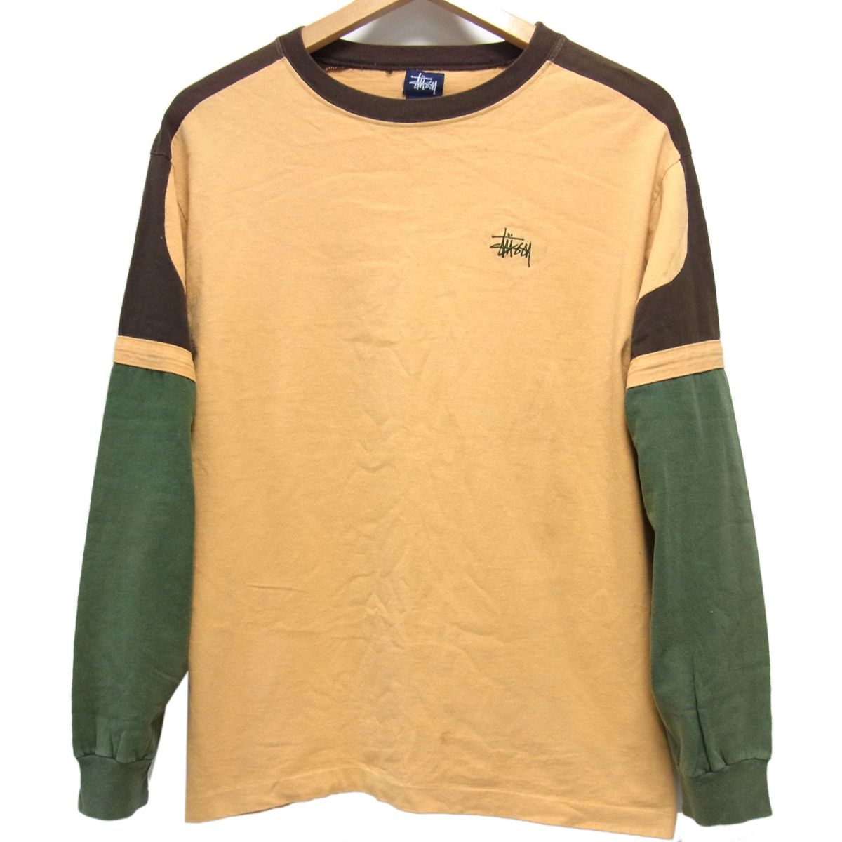 90’s STUSSYステューシー ロンT USA製ブルー Xレッド/イエロー 90's STUSSYステューシー ロンT USA製ブルー Xレッド/イエロー