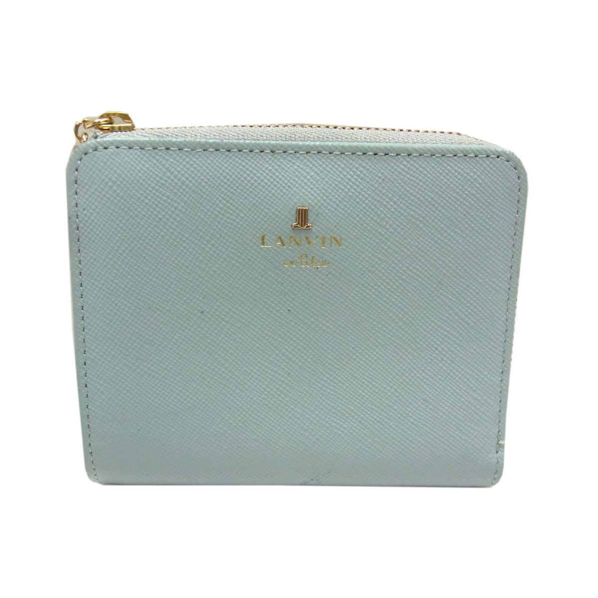 Rakuten - 【中古】◆LANVIN en Bleu ランバン リュクサンブール 2つ折り財布 Lファスナー コンパクトウォレット レディース