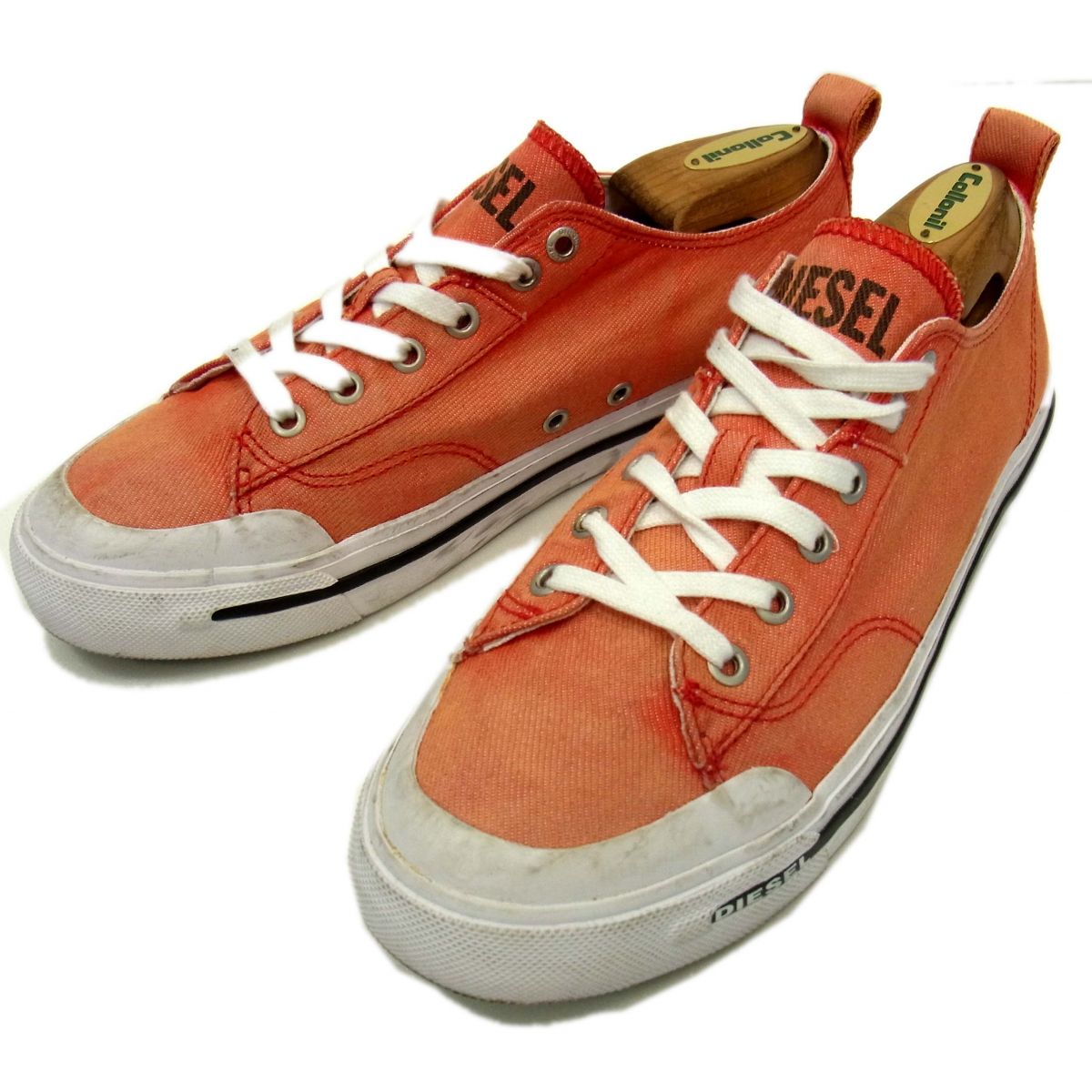 【中古】◇DIESEL S-ATHOSLOW Y02882 ローカット キャンバス スニーカー オレンジ ディーゼル メンズ 26.5cm