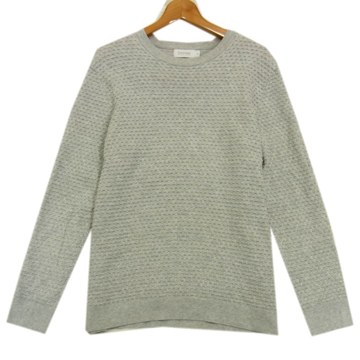 【中古】◇CK Calvin Klein PLATINUM ジャガード 柄 ニットセーター ライトグレー カルバンクライン プラチナム メンズ オンワード 紳士服