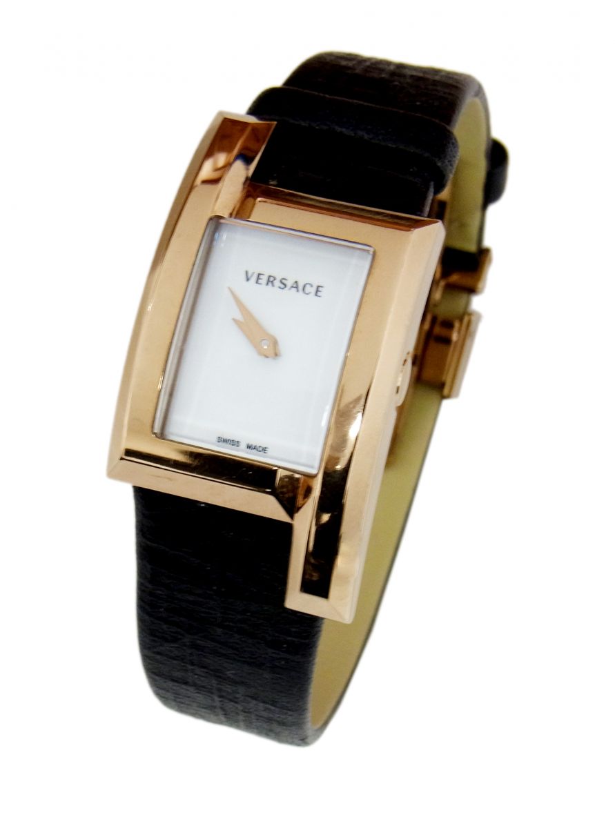 【中古】美品 ◇VERSACE GRECA ICON 日本未発売 グレカ アイコン クォーツ 腕時計 ヴェルサーチ メデューサ レザーベルト レディース(2.0)