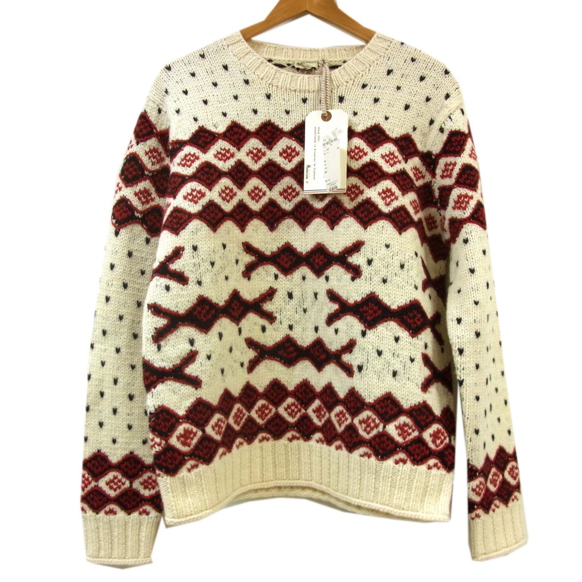 【未使用】◆MONCLER V モンクレール セーター ウールニット ノルディック柄 冬物 メンズ